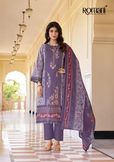 Aarzu Vol 34 By Romani Cotton Printed Embroidery Dress Materials
